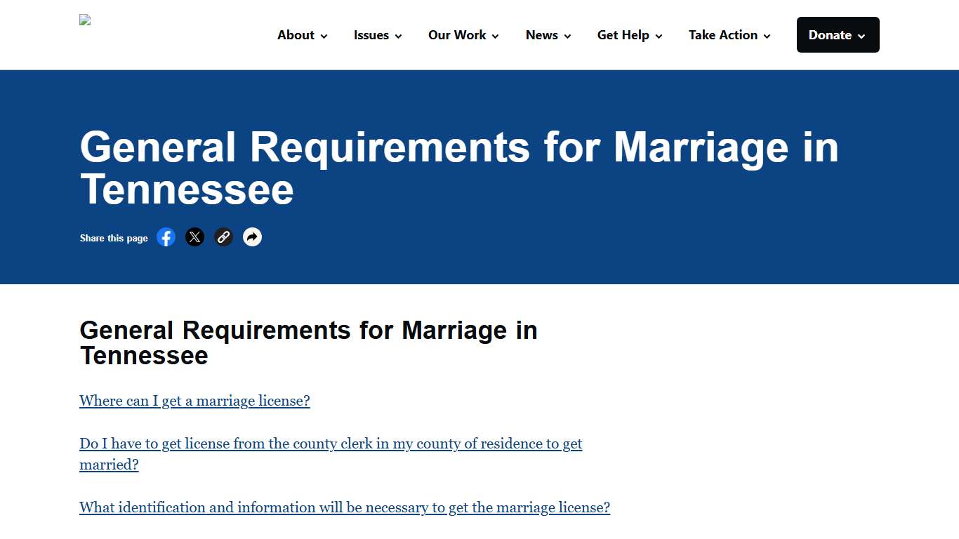 General Requirements for Marriage in Tennessee - ACLU of Tennessee
