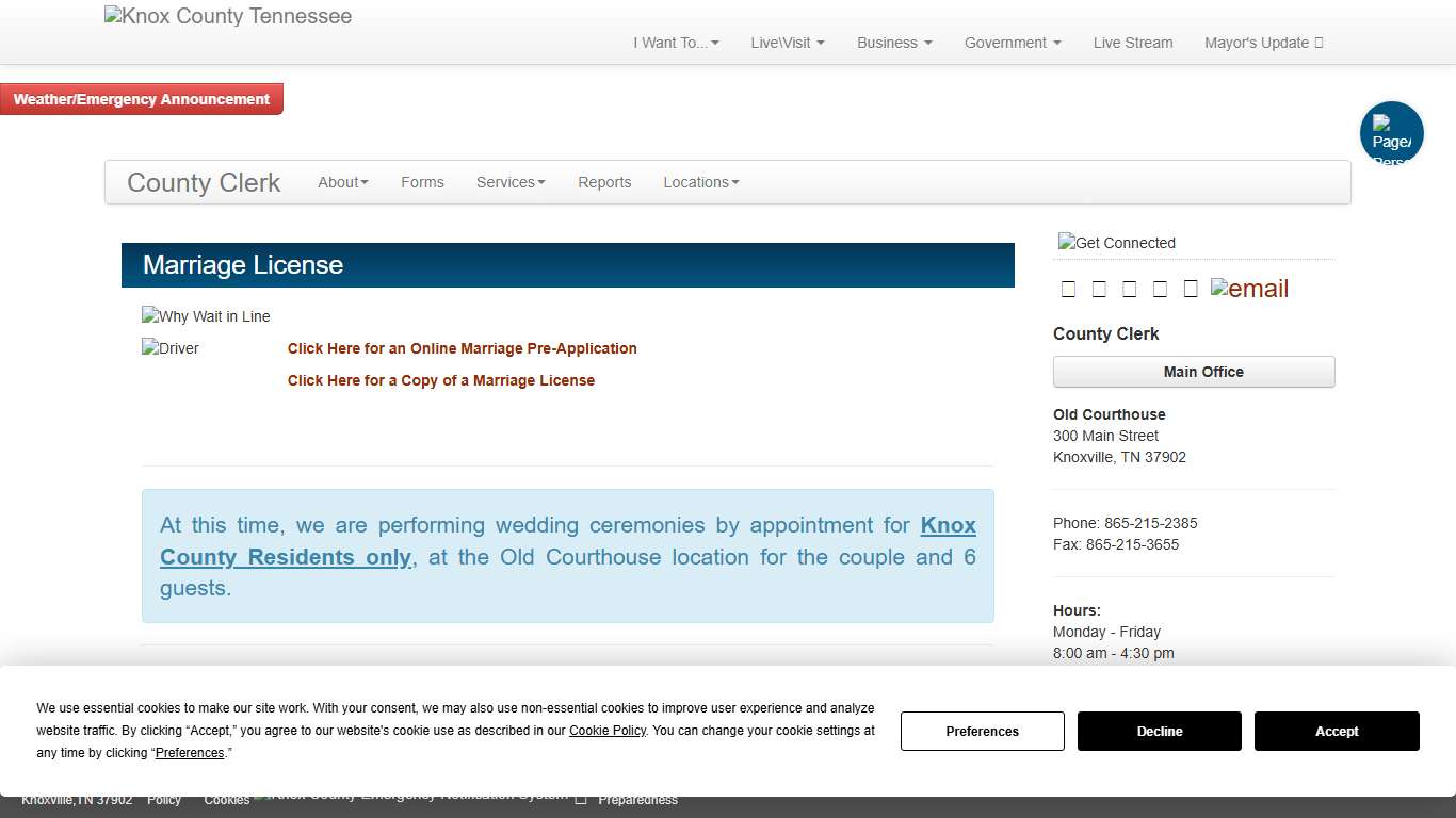 Marriage License - County Clerk - Knox County Tennessee Government